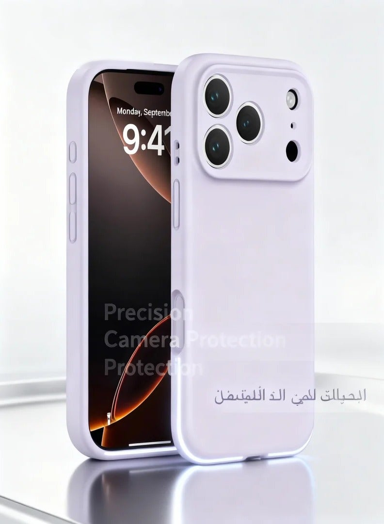 Orange Life Phone Case for iPhone 17 Pro Max Liquid Silicone Protective Cover with Precise Cutouts Shockproof Design AI Button Support Soft Touch Anti-Fingerprint Full Coverage Camera Protection Slim Fit Drop Protection Everyday Use Lavender Purple Color - Image 2